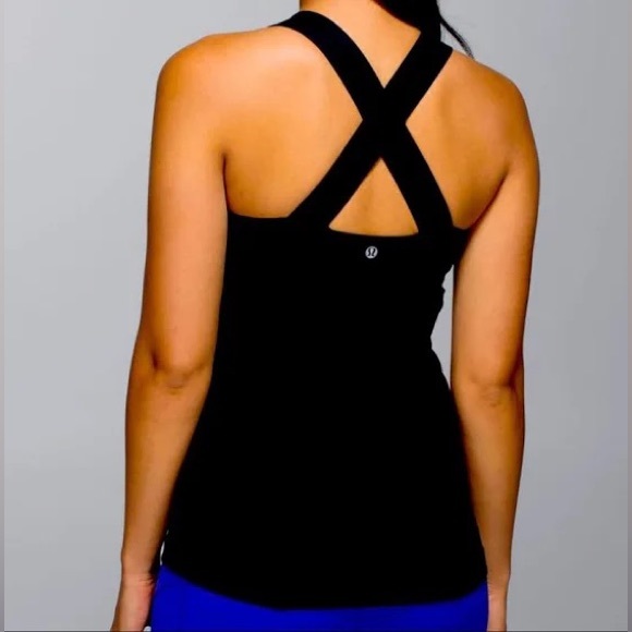 lululemon athletica Tops - Lululemon push your limits black tank top with crisscross back